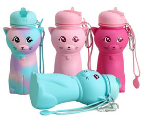 Cat Shape Collapsible Silicone Water Bottle